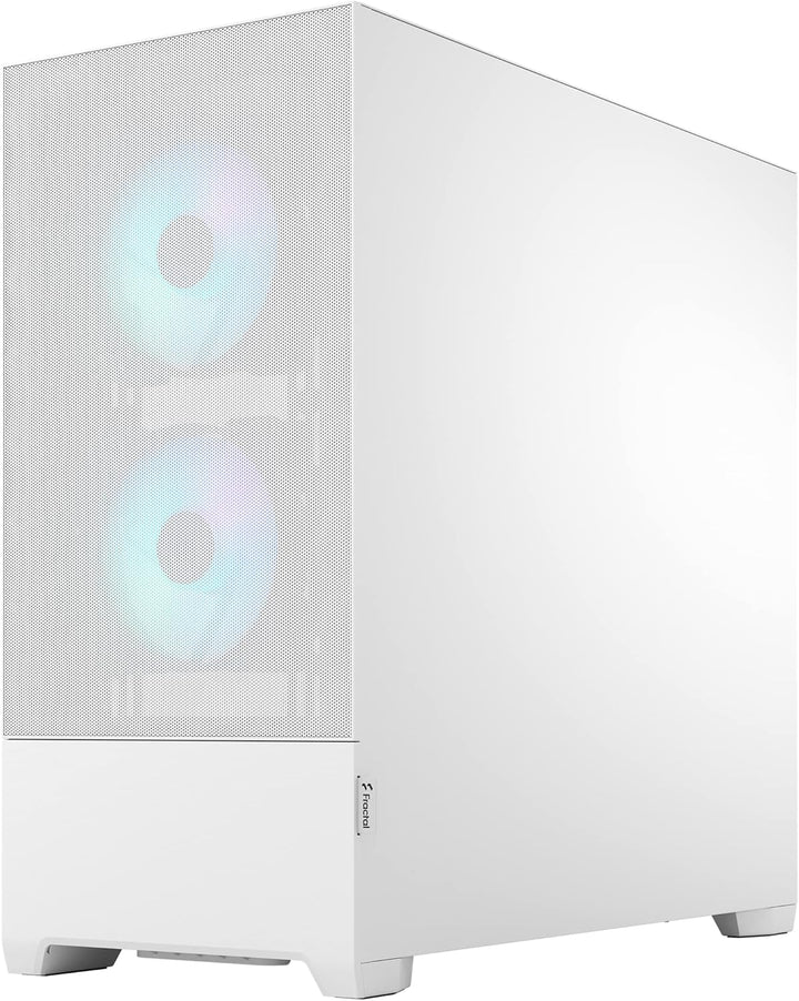 Fractal Design Pop Air RGB White - Tempered Glass Clear Tint - Honeycomb Mesh Front – TG Side Panel