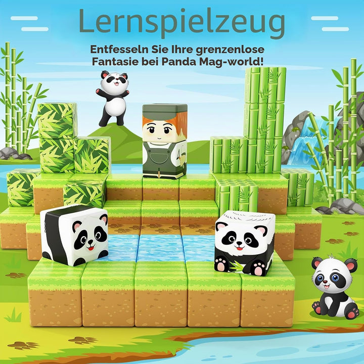 Magnetische Bausteine - Build Mine Magnete Welt Set, Magnet Panda magnet bausteine Magnetspiel für K