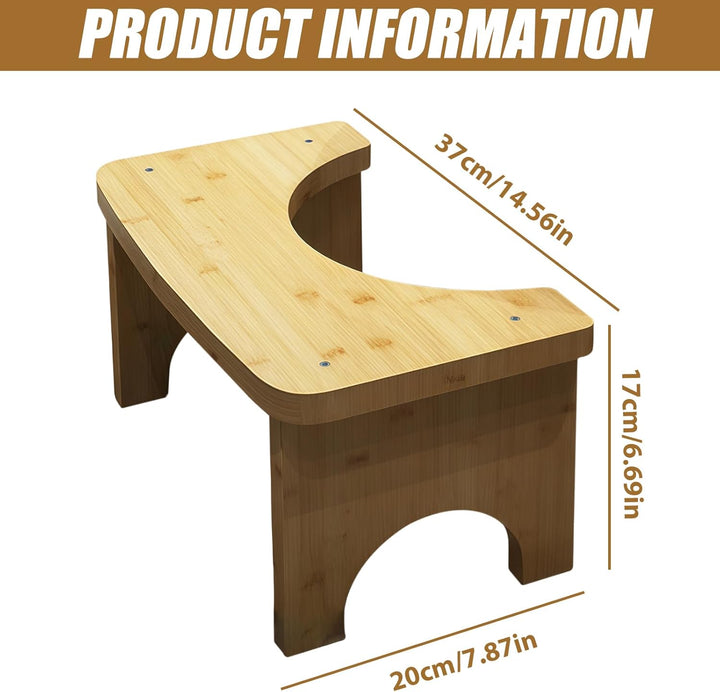 Toilettenhocker Holz WC Hocker Erwachsene Kinder, 37×20×17cm Ergonomisch Toilettenhocker, Klohocker