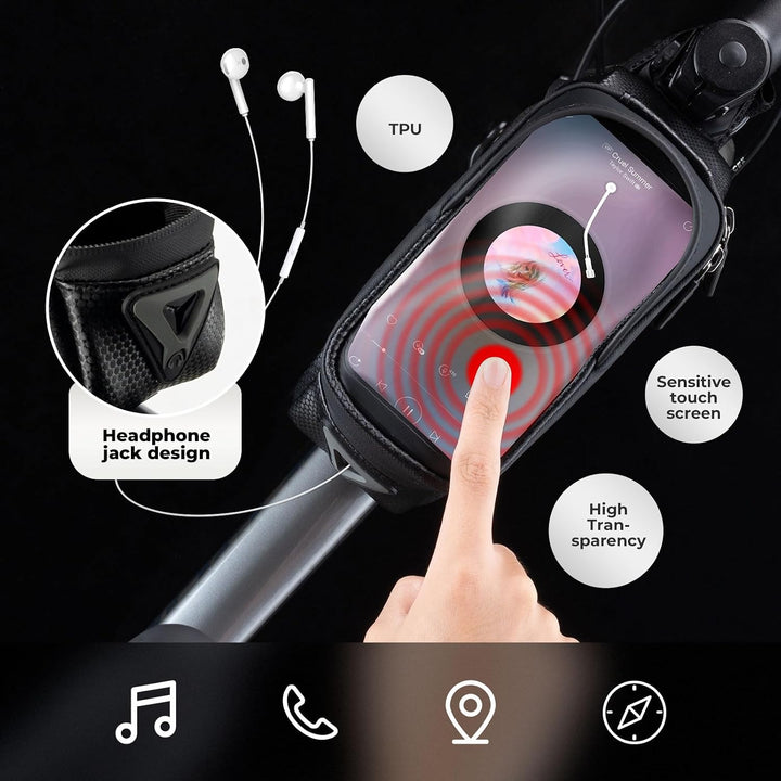 ROCKBROS Fahrrad Rahmentasche Lenkertasche Wasserdicht Handytasche für Smartphone bis zu 6.8 Zoll mi