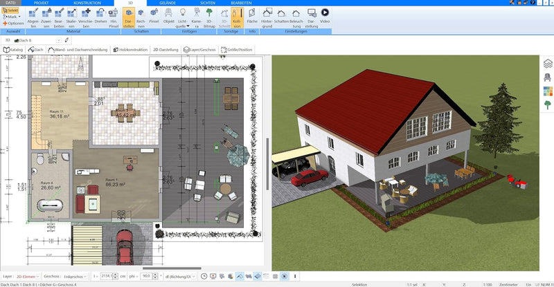 Plan7Architekt Pro 3 - Professionelle 3D CAD Architektur & Hausplaner Software, Grundriss Programm,