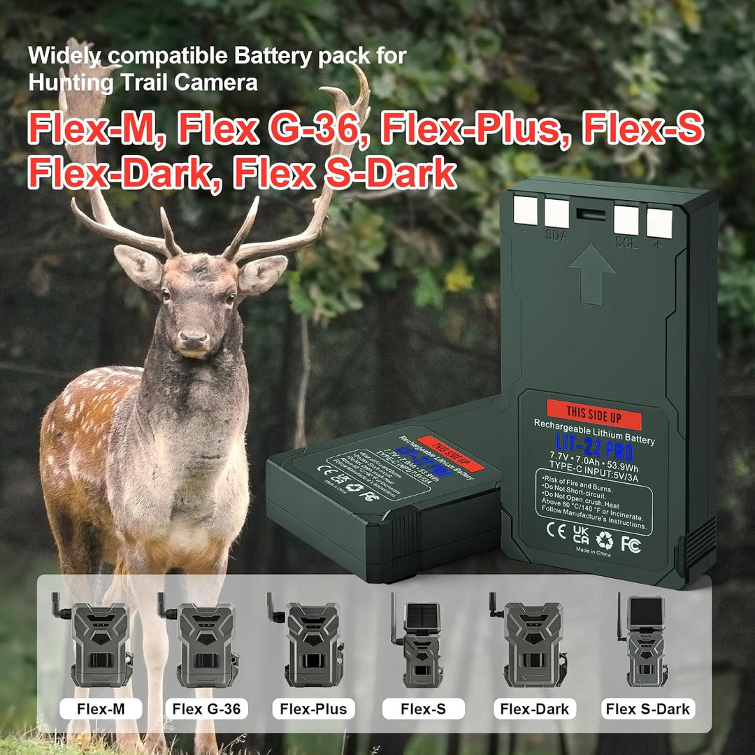 ANTIEE Akku 7000mAh für SPYPOINT LIT-22 Pro, Flex-M/S/G36 Serie | Akku für Flex Dark/S-Dark/Flex-Plu