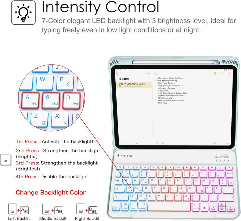 Fintie Tastatur Hülle für iPad Air 5 2022 / iPad Air 4 Hülle mit Tastatur 2020 - Magnetisch Abnehmba