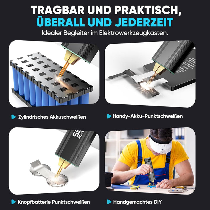 SEESII Punktschweissgerät für Akkus: Kabelloses Handwerkzeug, Klarer Bildschirm, Metallgehäuse, Trag