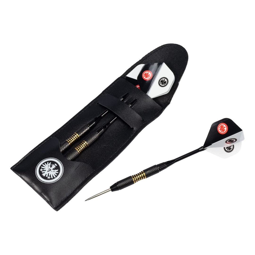 Eintracht Frankfurt Dartpfeile mit Etui und Flights Steeldarts Dart Pfeile