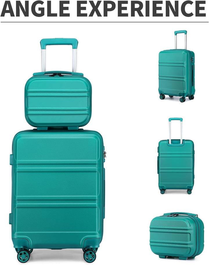 KONO 2er Kofferset ABS Hartschalen Hardcase Trolley TSA-Schloss 55cm Reisekoffer Boardcase + Handgep