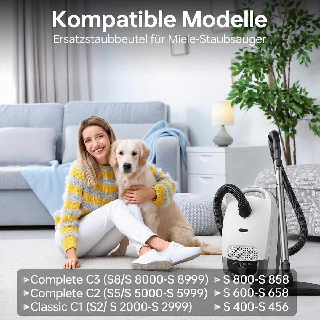 14 Staubsaugerbeutel mit 8 Filter Kompatibel mit Miele GN Serie S2 S4 S5 S6 S8, Complete C2/C3, Clas