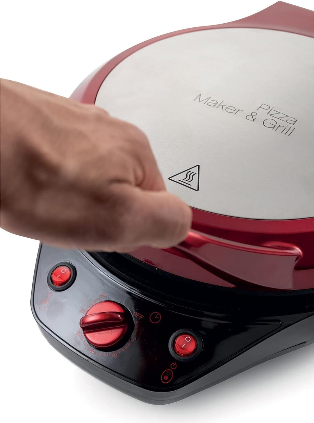 Galileo Casa 2192057 Pizza Grill 1200w Öffnung 180 Grad, Rot