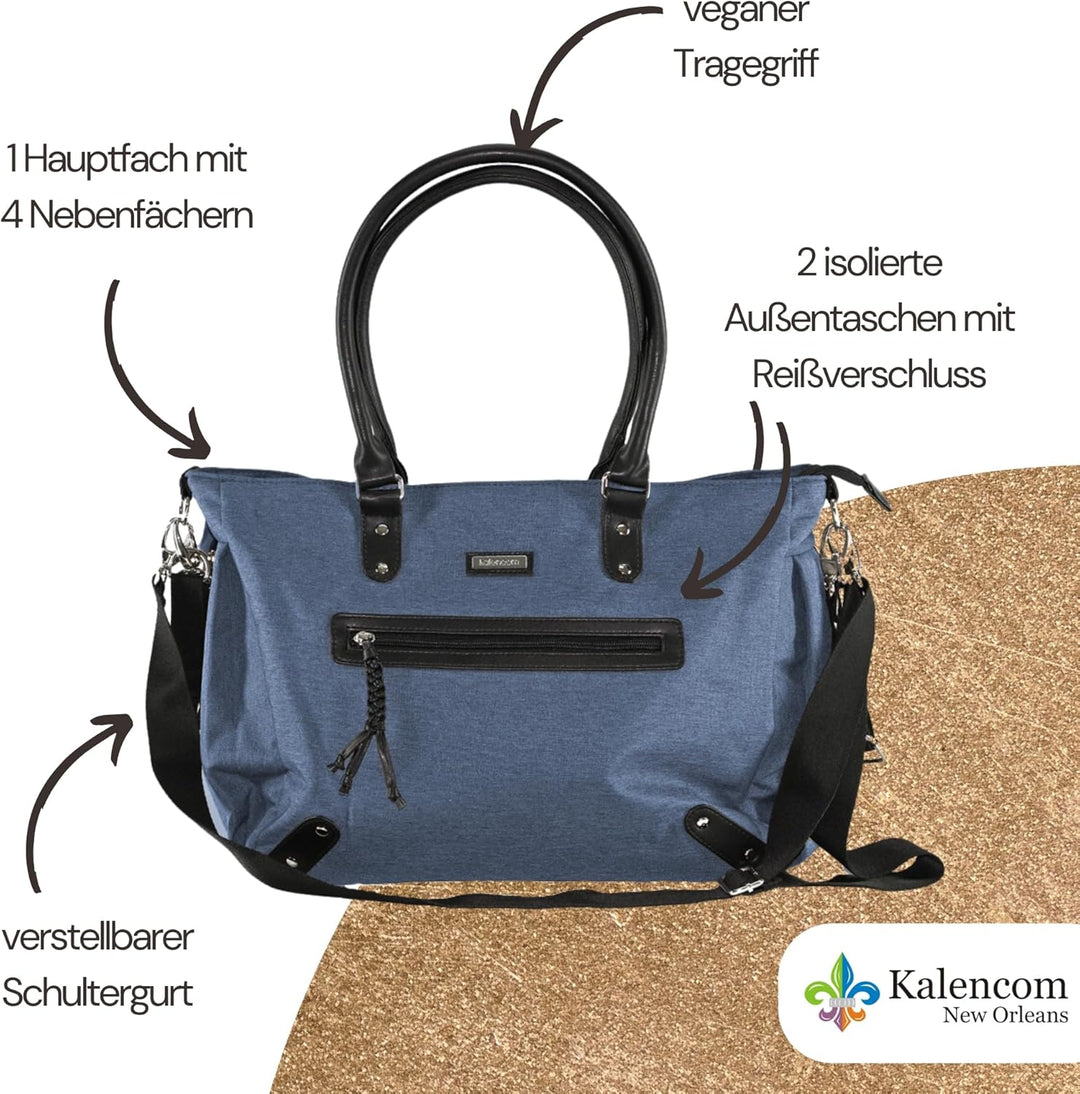 Vital Innovations GmbH Kalencom Handtasche Umhängetasche stilvolle Baby Wickeltasche mit Wickelaufla