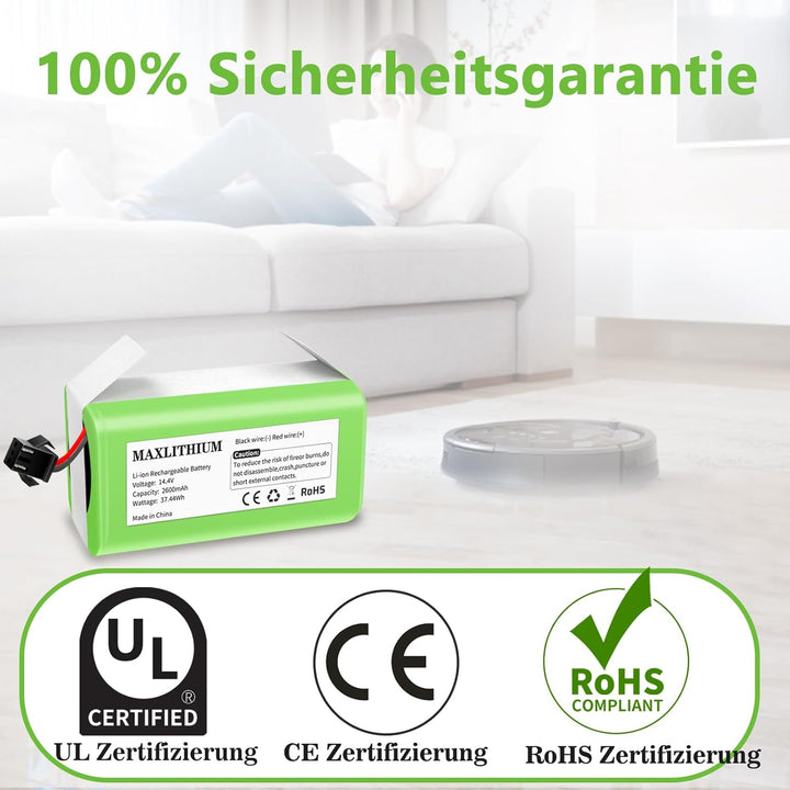 14.4V 2600mAh Ersatz-Akku Akku kompatibel mit Eufy RoboVac 11S 11S MAX G10 Hybrid G20 Serie 15C 30 3