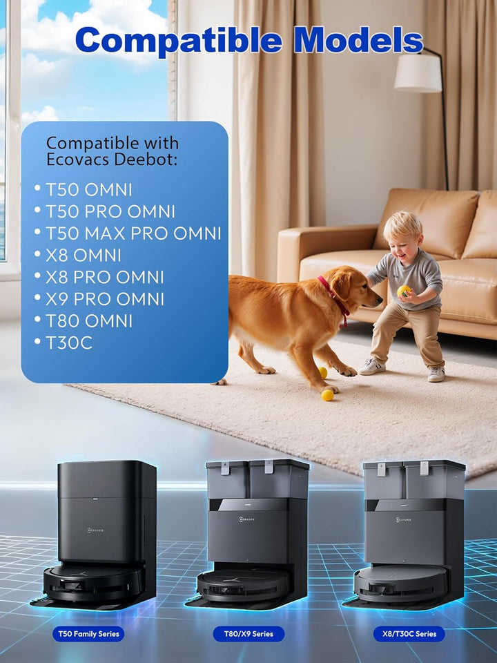 Wiederverwendbare Staubbeutel für Ecovacs Deebot X9 Pro Omni/X8 Pro Omni/T50 Pro Omni Gen2/T50 Omni