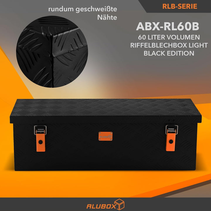 alubox Werkzeugkiste Riffelblech ABX-RL60B Aluminium 1,5mm Werkzeugkiste leicht und robust 60 Liter