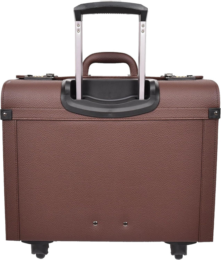 A1 FASHION GOODS Rollkoffer aus Kunstleder, 4 Rollen, Kabinengrösse, Doppelschloss, Business-Reiseta