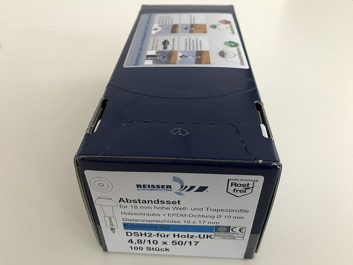 Reisser Abstand-Set DSH2 für Holz-UK Patent Wellplatten Profile Sinus Trapez Dach Kalotten 76/18