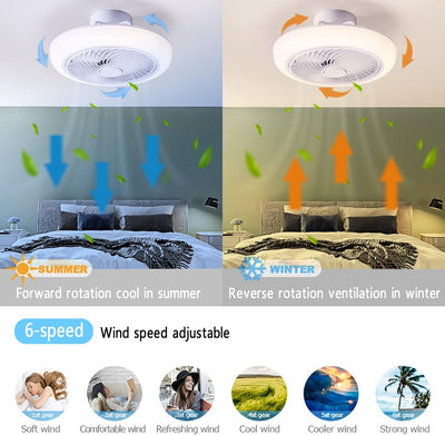 JZCDR RGB Deckenlampe mit Ventilator Fan Deckenleuchte mit Bluetooth Lautsprecher Fernbedienung APP