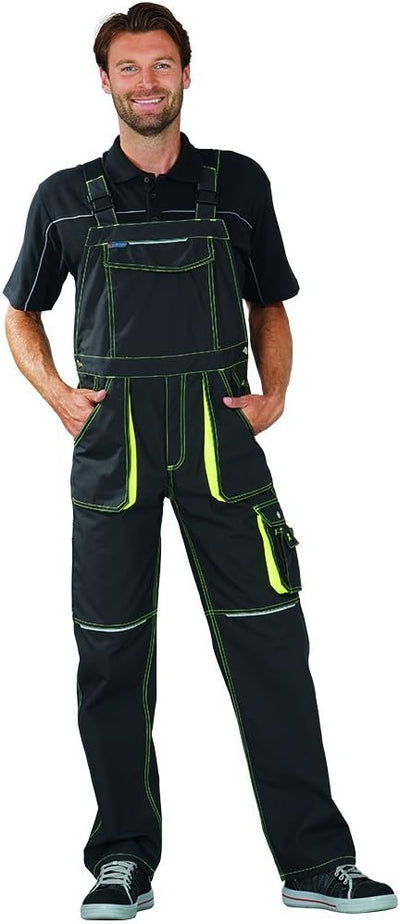 Planam Grösse 64 Unisex Basalt Neon Latzhose anthrazit gelb Modell 6230 Anthrazit/Gelb 64, Anthrazit