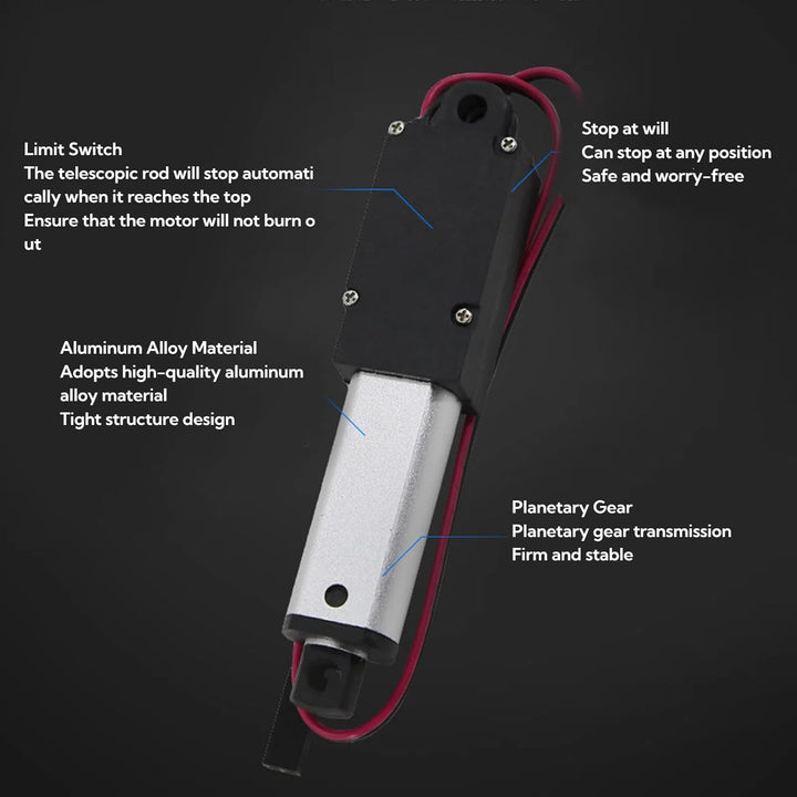 Elektrischer Mikro-Linearantrieb, Aluminium-ABS, Miniatur-DC-Versorgung, Mini-Bewegungsantrieb für L