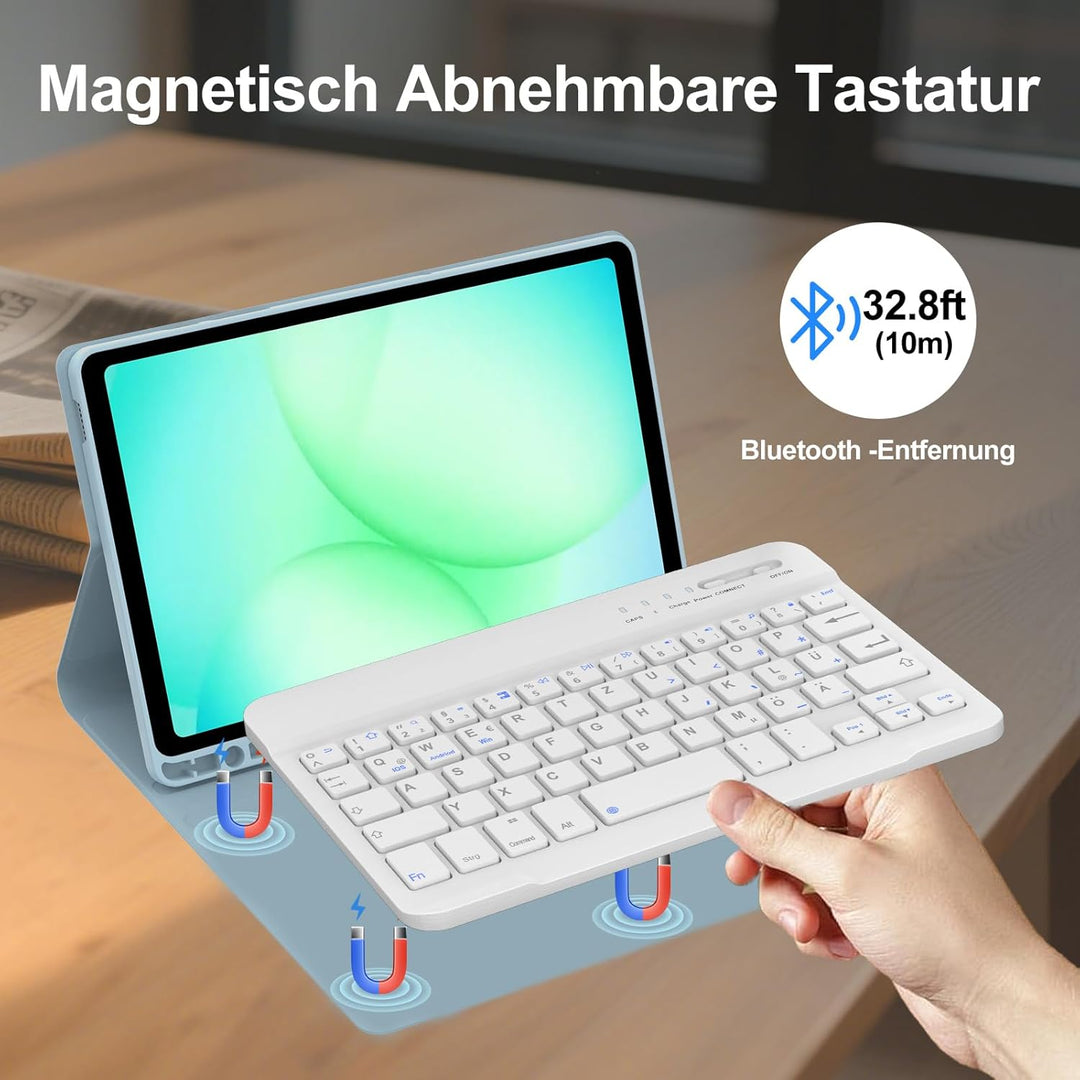 Tastatur für Samsung Galaxy Tab A11 8.7 Zoll 2025/A9 2023, Hülle mit Tastatur für Samsung Tab A11 Ma