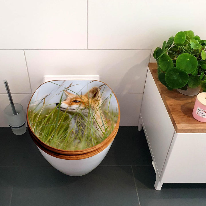 banjado Design WC Sitz Bambus Absenkautomatik 45,8x37,5cm - Toilettendeckel mit Absenkautomatik Holz