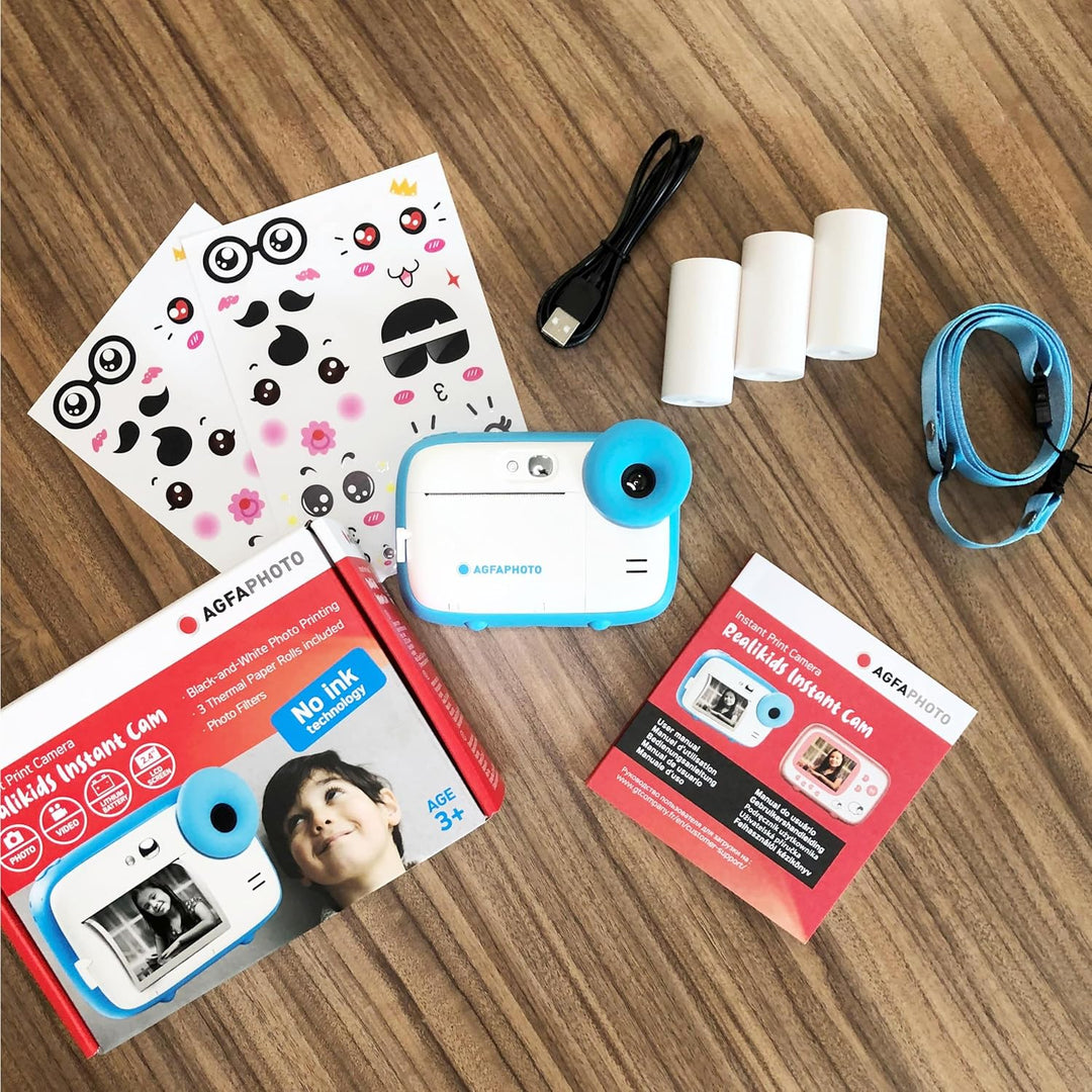 AGFA Photo Realikids Instant Cam – Sofortbildkamera für Kinder, Foto/Video, 2,4-Zoll-LCD-Display, Mi