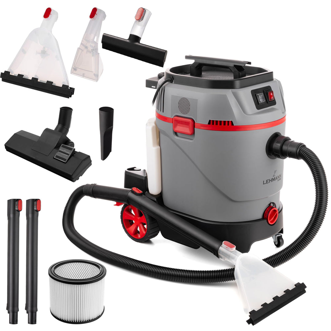 LEHMANN Primewash 2800 Waschsauger, Profi Teppichreiniger & Polsterreiniger mit Heisswasser 60°C, Na