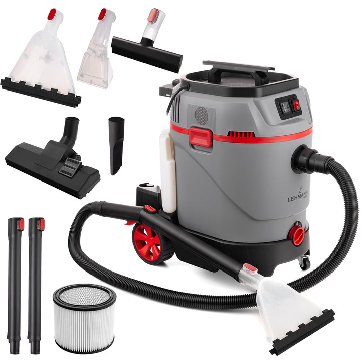 LEHMANN Primewash 2800 Waschsauger, Profi Teppichreiniger & Polsterreiniger mit Heisswasser 60°C, Na