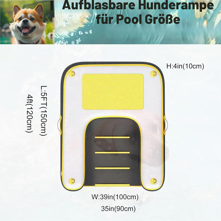 Hunderampe Aufblasbare Hunde Wasserrampe, Hundeboot Rampe Schwimmende Dock Leiter für Pool, Boot, Se