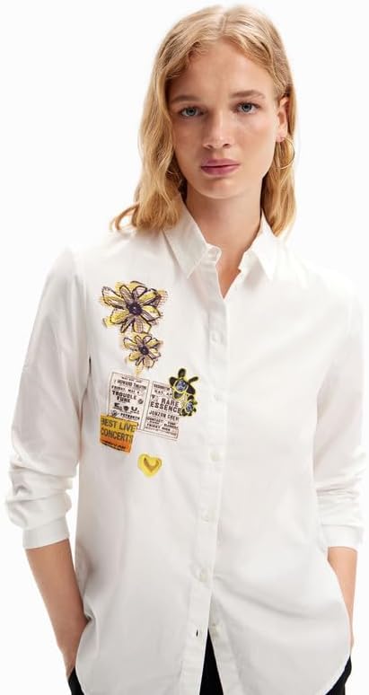 Desigual Damen Cam_Venecia Blouse XS Weiss, XS Weiss