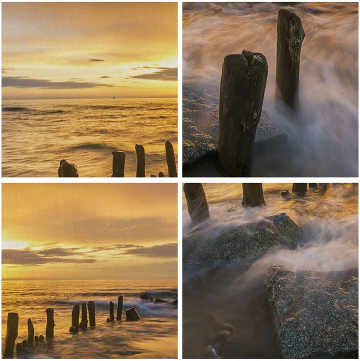 Bilder auf Leinwand baltisch meer Mole Landschaft Leinwandbild 70x50cm Wandbilder Dekoration Wohnzim