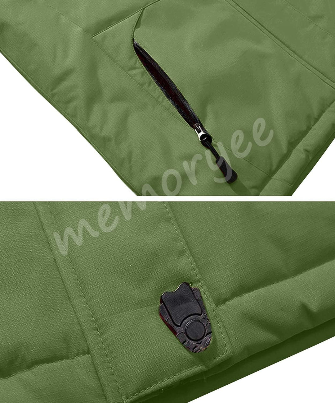 Memoryee Herren Ski Jacke Warmer Gefüttert Winter Fleece Mantel Wasserdichter mit Abnehmbarer Kapuze