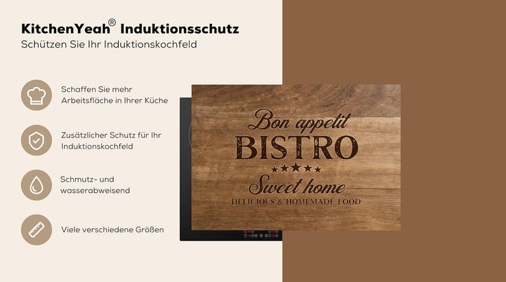 KitchenYeah© Herdabdeckplatte Einteilig Ceranfeld Abdeckplatte Küche Deko Ceranfeldabdeckung Herdabd