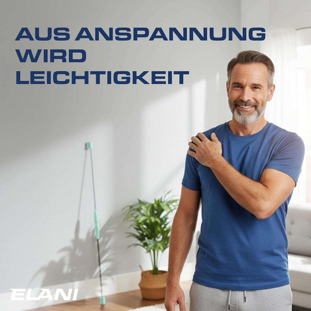 ELANI Schwingstab - Verstellbarer Widerstand & ergonomischer Griff - hochbelastbarer Gymnastikstab,