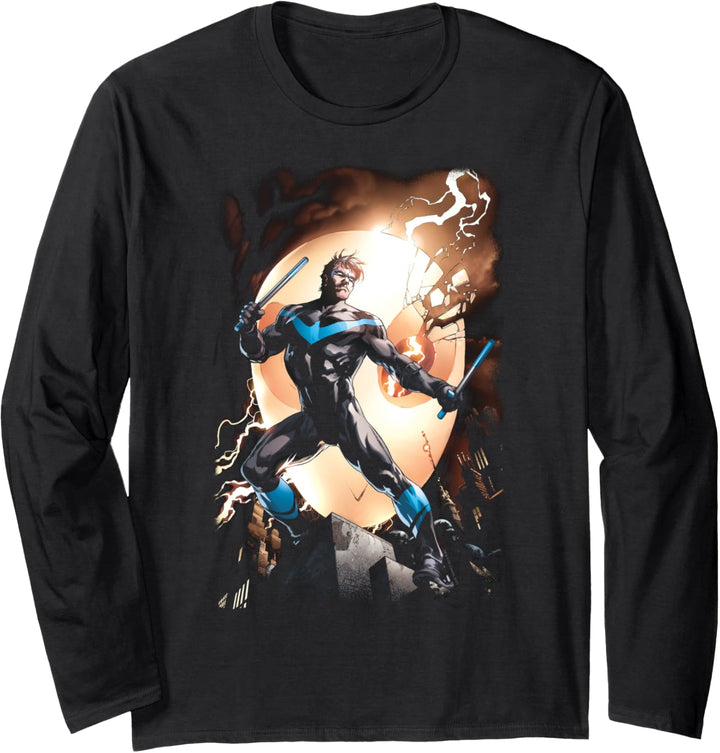 Batman Nightwing Against Owls Langarmshirt