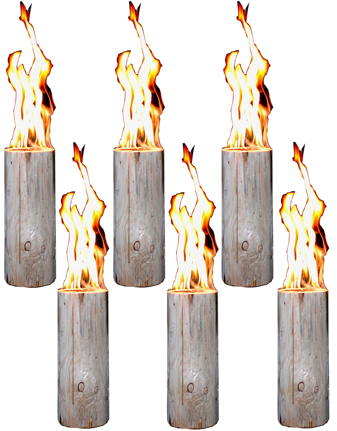 Hoyo Technology GmbH 6 Stück Schwedenfeuer Baumfackel Finnenfackel Gartenfackel Fackel Höhe = 35 cm;