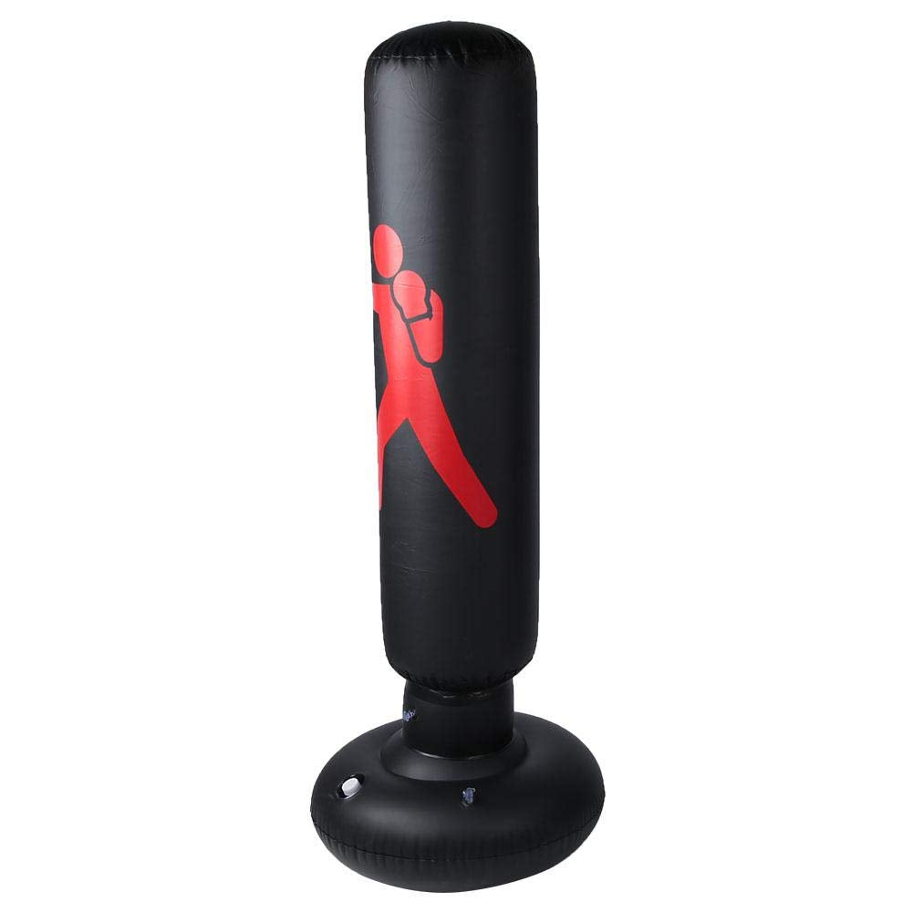 Boxsack Standing Boxsack Bxing Trainingsgeräte Aufblasbarer Boxsack für das MMA Kick Training Schwar