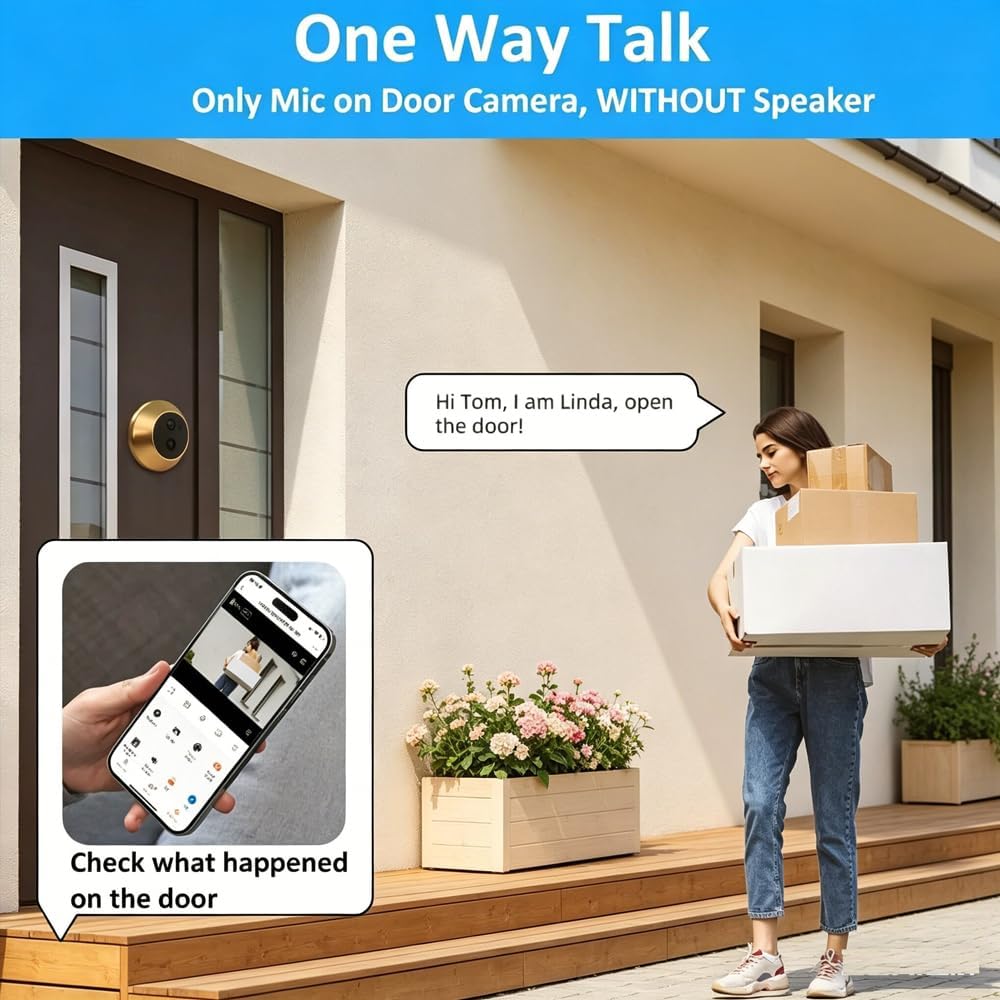 PDG1 WLAN Türspion Kamera mit 3,0 MP mit 4,3 Zoll Farbbildschirm, Digitaler Türspion Kamera mit 32GB