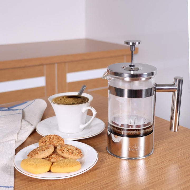 Any Morning French Press Kaffeebereiter | Kaffeekanne aus Edelstahl | Pressstempelkanne für frischen
