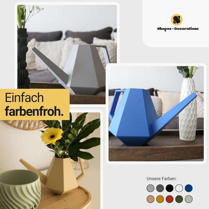 Watering Can by Gazzaladra Design | 100% Recyceltes Material (Blau, 1 Liter) Shapes - Decorations Gi