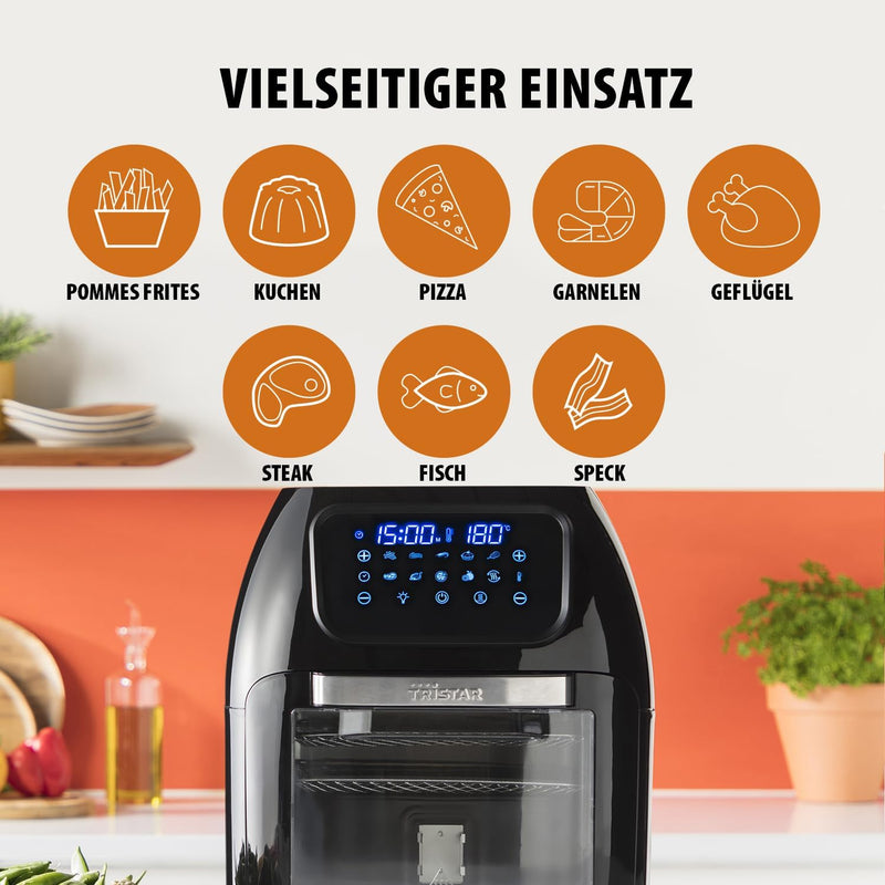 Tristar FR-6964 Multi Heissluftfritteuse mit 10 Liter – 60% weniger Energieverbrauch – Touchscreen-B