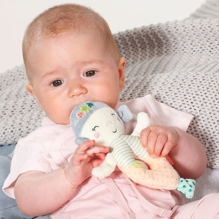 Fehn 054231 Ring-Greifling Meerjungfrau – Babyspielzeug mit Rassel für Babys und Kleinkinder ab 0+ M