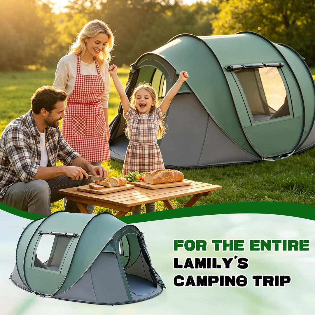 Camping Zelt, Pop Up Zelt 4-5 Personen, Automatisches Aufstellzelt in 3 Sekunden, Wurfzelte Wasserdi