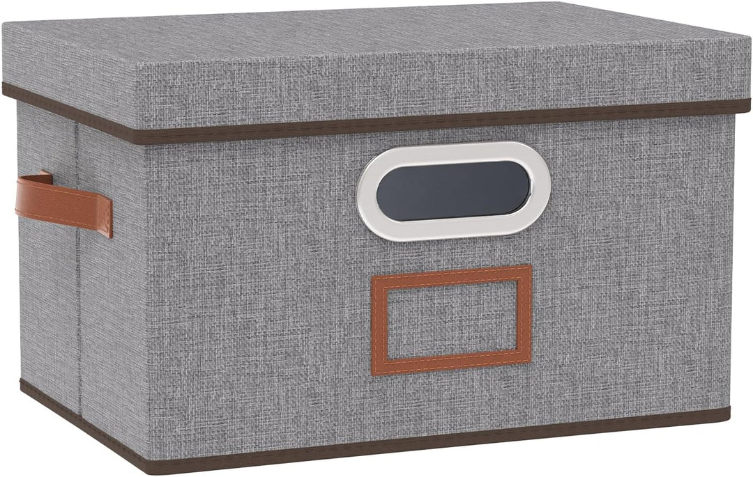 OUTBROS Aufbewahrungsbox mit Deckel und Griff, Faltbarer Aufbewahrungsbox aus Stoff Aufbewahrungskör