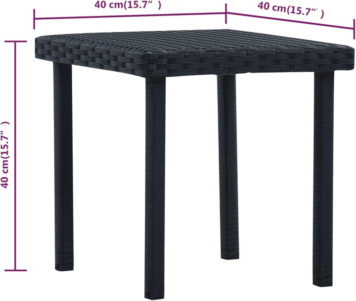 Gecheer Gartentisch Beistelltisch Couchtisch Balkontisch Terrassentisch Gartenmöbel Tisch Schwarz 40