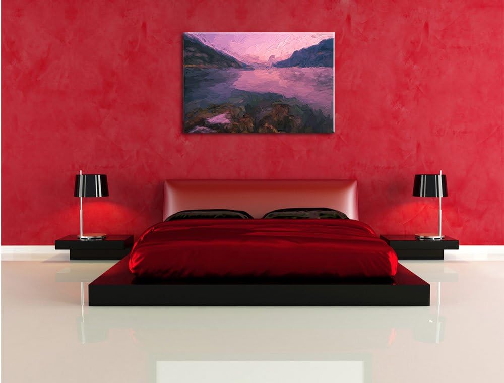 Pixxprint Gardasee in Italien Kunst als Leinwandbild/Grösse: 120x80 cm/Wandbild/Kunstdruck/fertig be