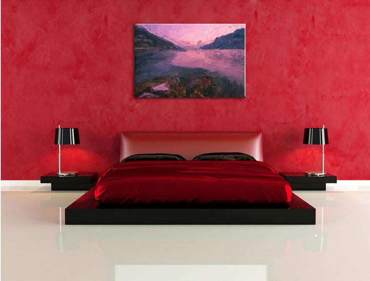 Pixxprint Gardasee in Italien Kunst als Leinwandbild/Grösse: 120x80 cm/Wandbild/Kunstdruck/fertig be