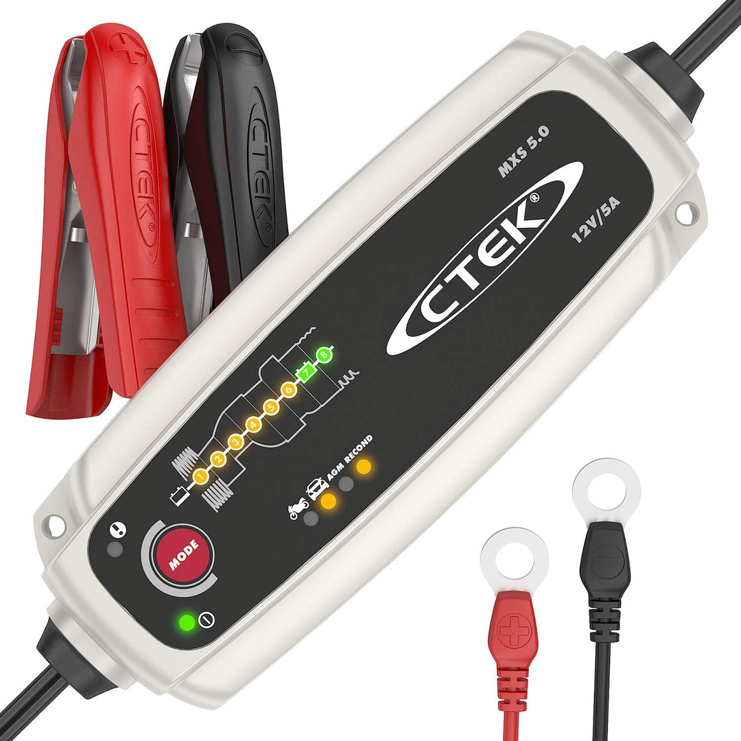 CTEK MXS 5.0 Batterieladegerät Mit Automatischer Temperaturkompensation, 12V 5.0 Amp & Comfort Conne