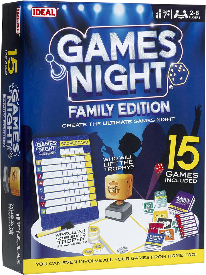 IDEAL, Games Night - Family Edition: Create the ultimate game night with 15 games included!, Family