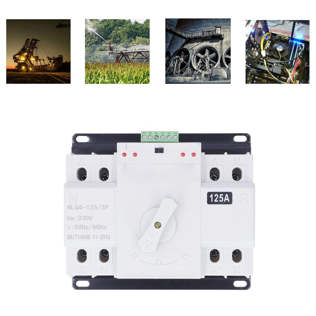 Dual Power Automatischer Transferschalter AC 400V 2P 125A ATS CB Automatik Netz Umschalter Notstrom