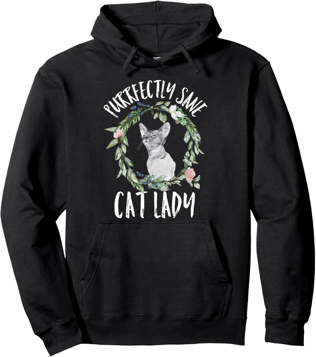 Purrfectly Sane Cat Lady Liebend Lustig Mädchen-Entwurf Pullover Hoodie