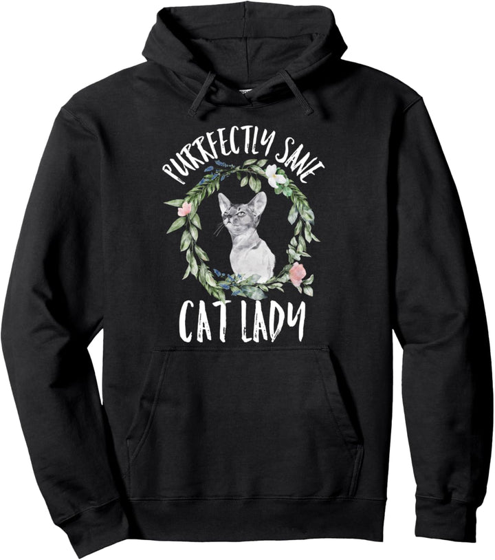Purrfectly Sane Cat Lady Liebend Lustig Mädchen-Entwurf Pullover Hoodie